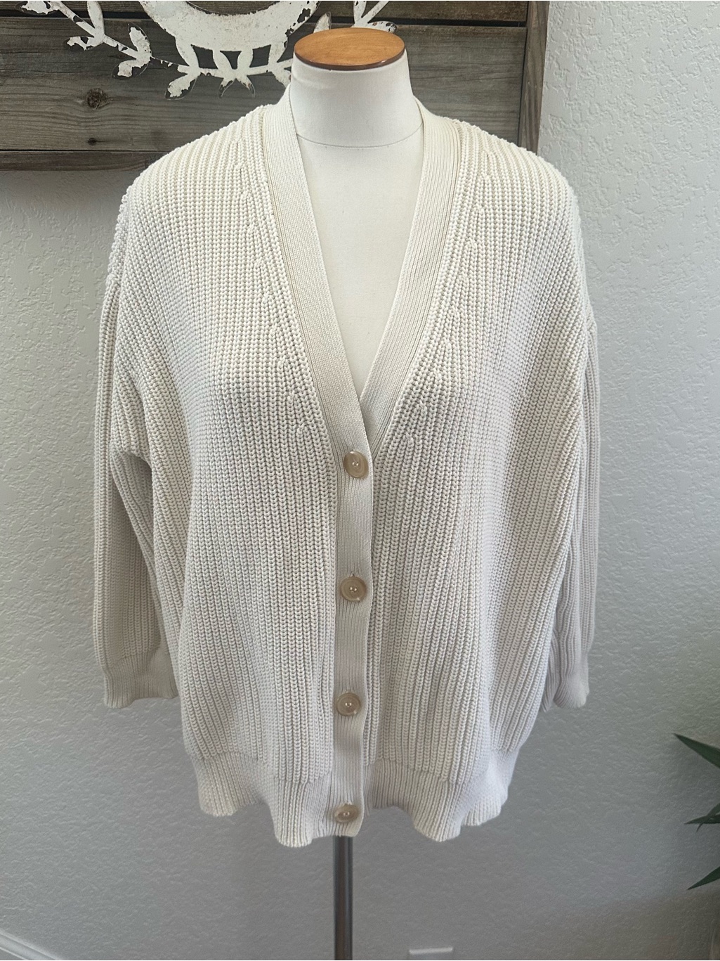 Jenni Kayne Cocoon Organic Cotton Blend Cardigan Sweater Size Large